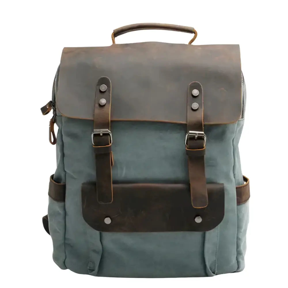 Sac à dos en cuir vintage gris et brun pour un style élégant et pratique