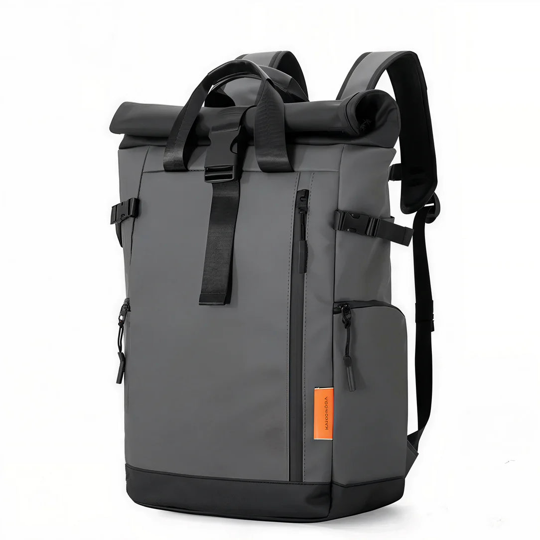 Sac à dos étanche 25L roll top Gris pour randonnée et voyage