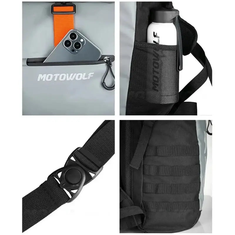 Sac à dos gris et noir.