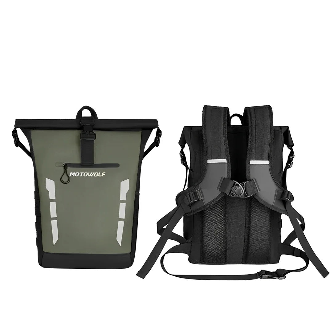 Sac à dos moto étanche vert