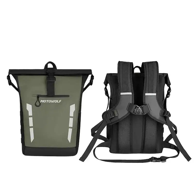 Sac à dos moto étanche vert