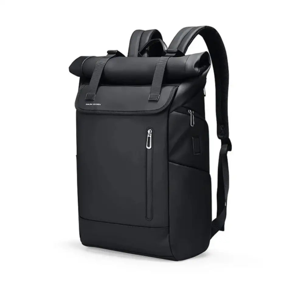 Sac à dos à roulettes noir.