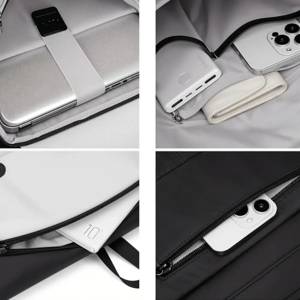 Intérieur spacieux du sac à dos fashion Vogetti avec compartments, s’imposant comme vestiaire contemporain