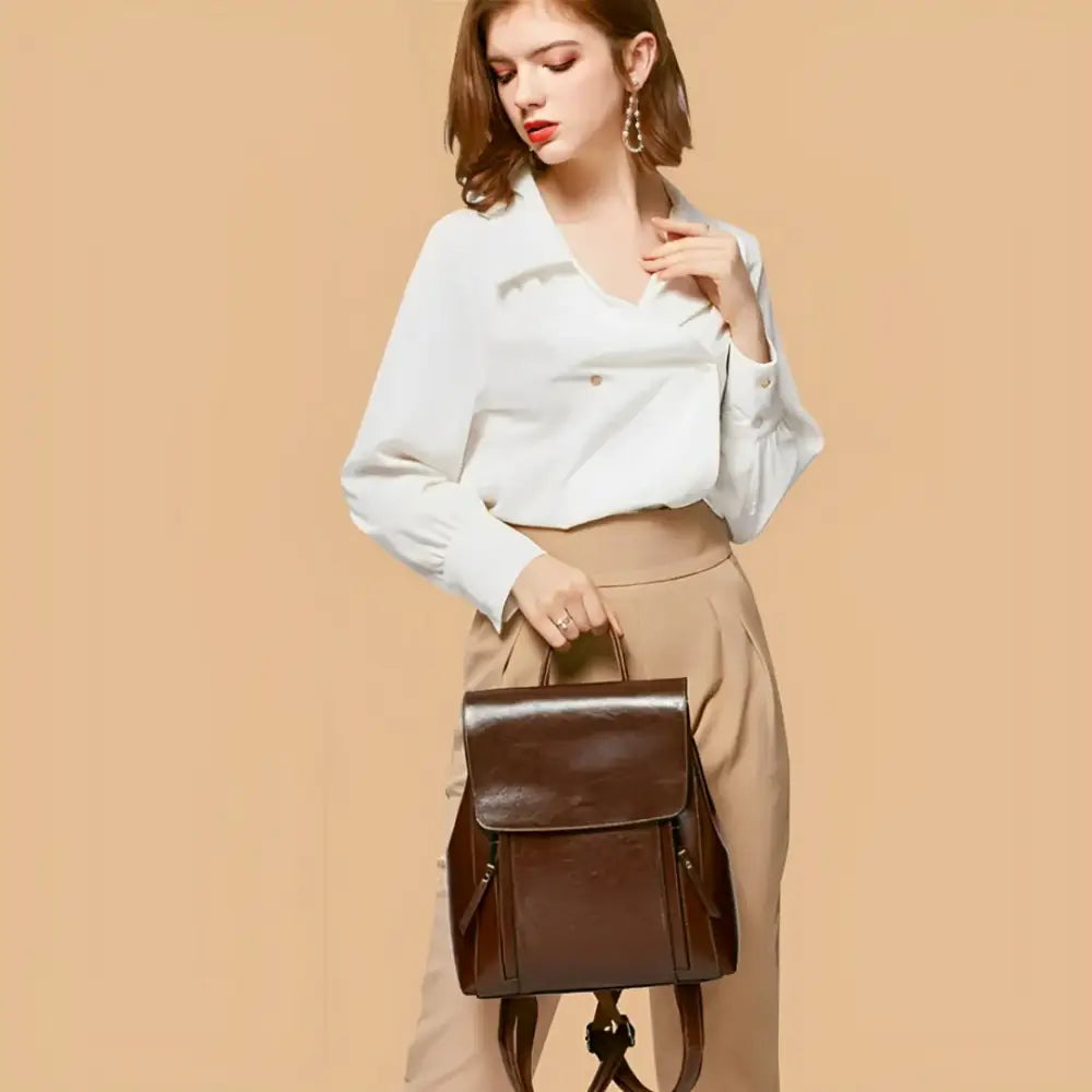 Sac à dos femme cuir chic en similicuir premium, parfait pour un style élégant