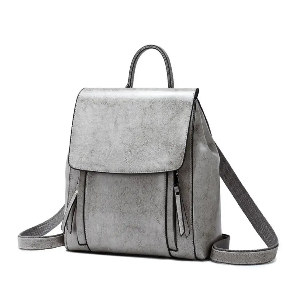 Sac à dos femme cuir chic en similicuir premium gris pour un look élégant