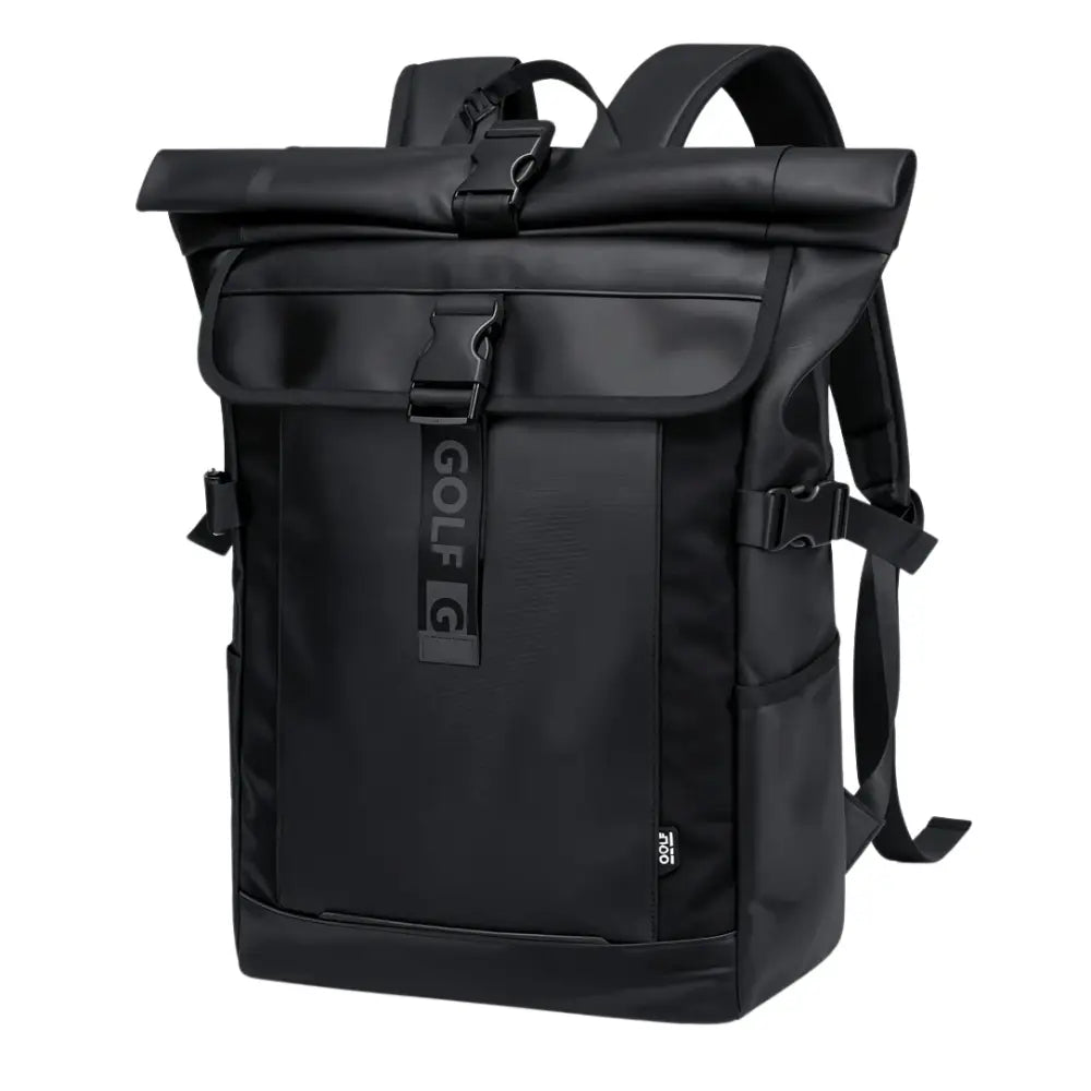 Sac à dos à roulettes noir.