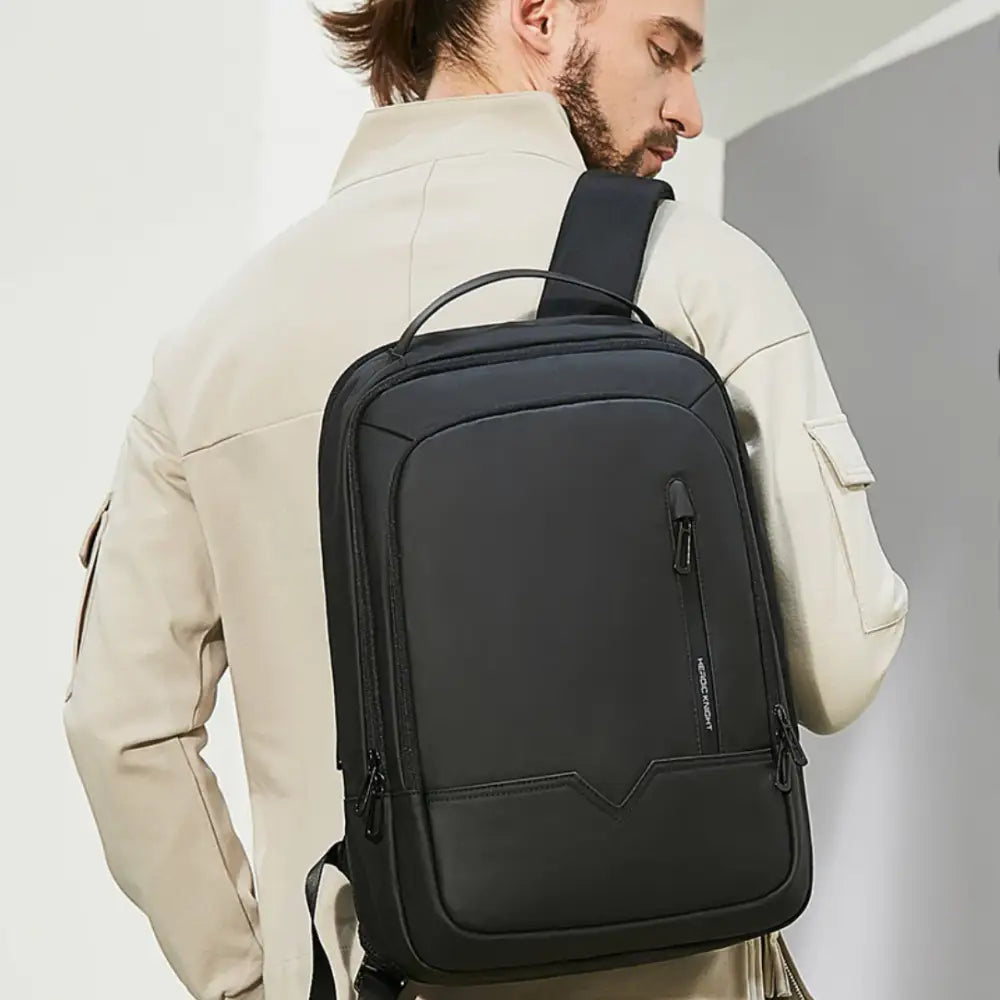 Sac à dos ordinateur 15 pouces imperméable Aéro II avec poignée supérieure en noir