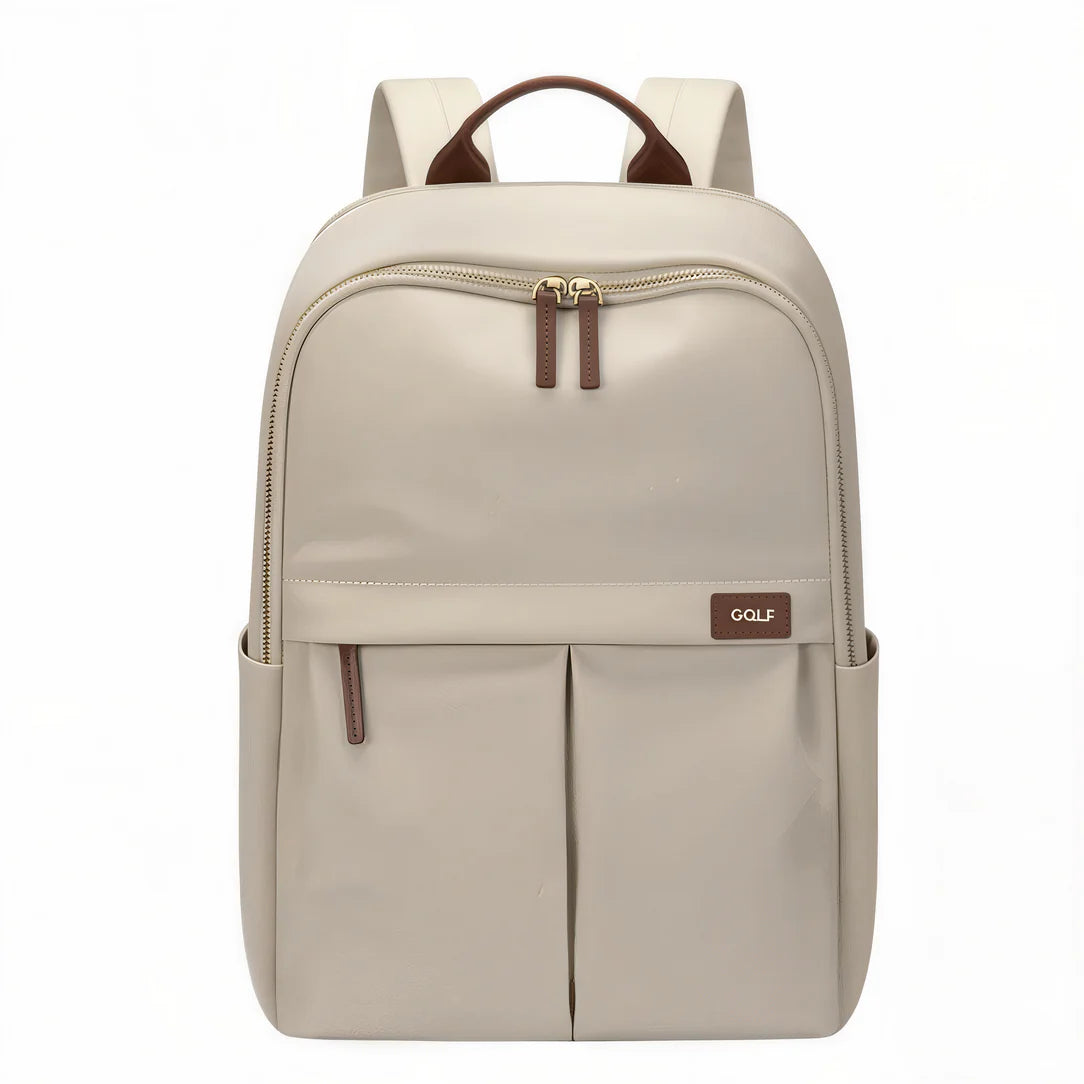 Sac à dos ordinateur 16 pouces femme Nexline 16 beige avec accents marron