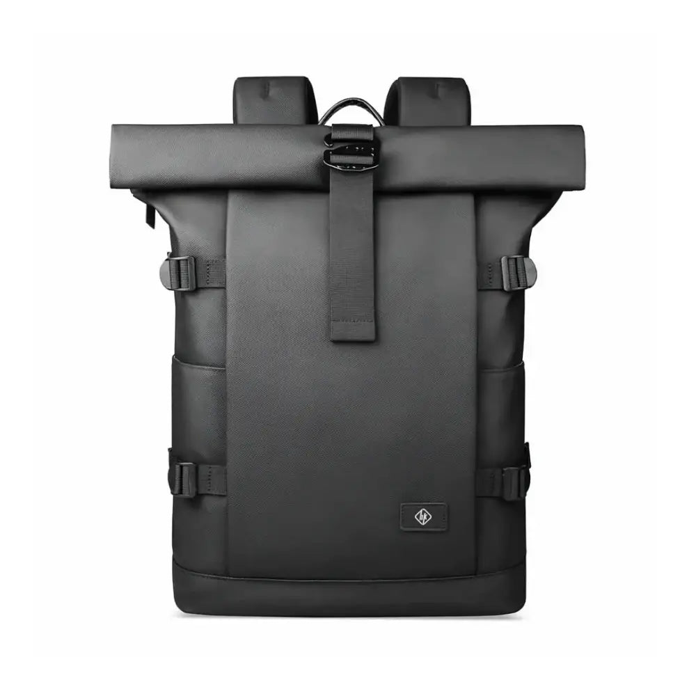 Sac à dos à roulettes noir.