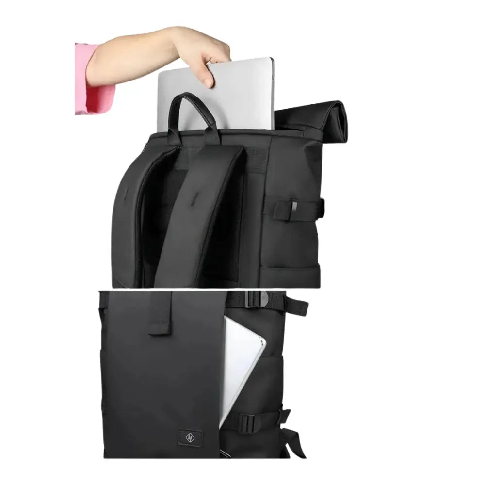 Sac à dos noir pour ordinateur portable.