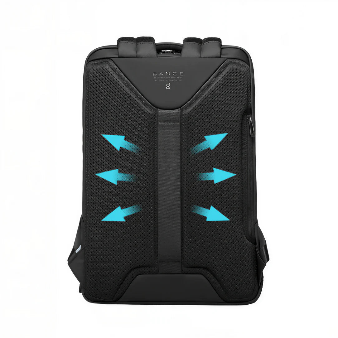 Sac à dos ordinateur étanche Aquenox noir avec flèches de ventilation