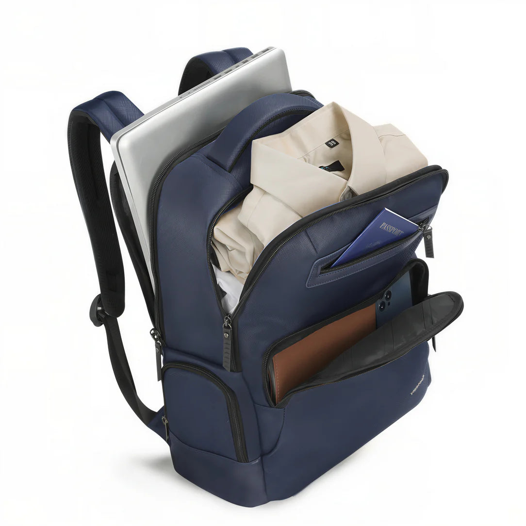 Sac à dos ordinateur femme élégant Modexa avec ordinateur portable et vêtements | Bleu ouvert