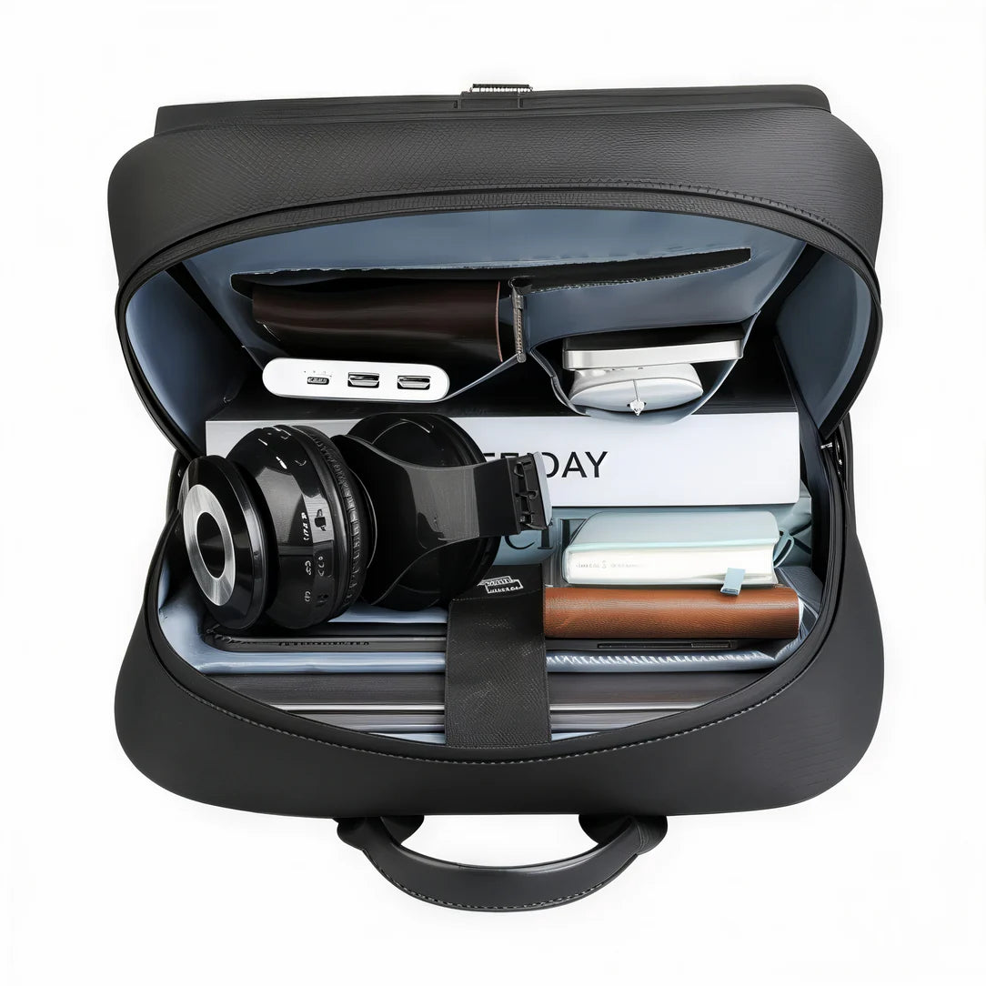 Sac à dos ordinateur noir Black Edition avec divers accessoires, robuste et élégant