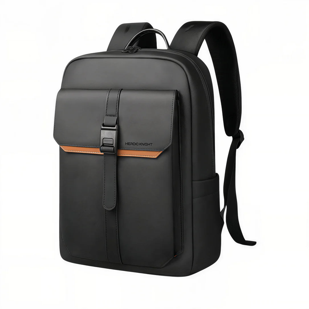 Sac à dos ordinateur noir black edition avec rabat à boucles pour homme et femme