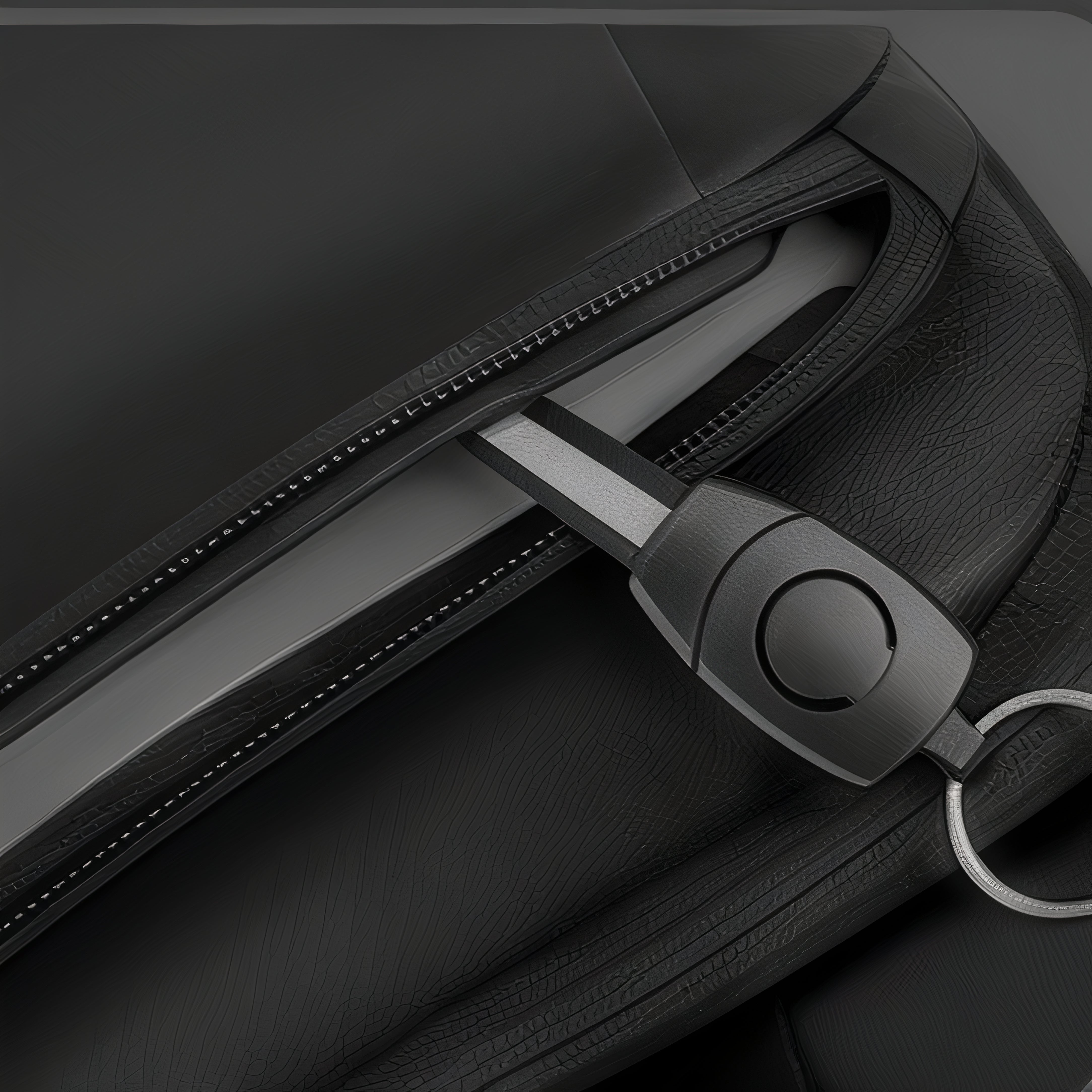 Sac à dos ordinateur ultra compact en cuir noir avec zipp et porte-clé Minéa One