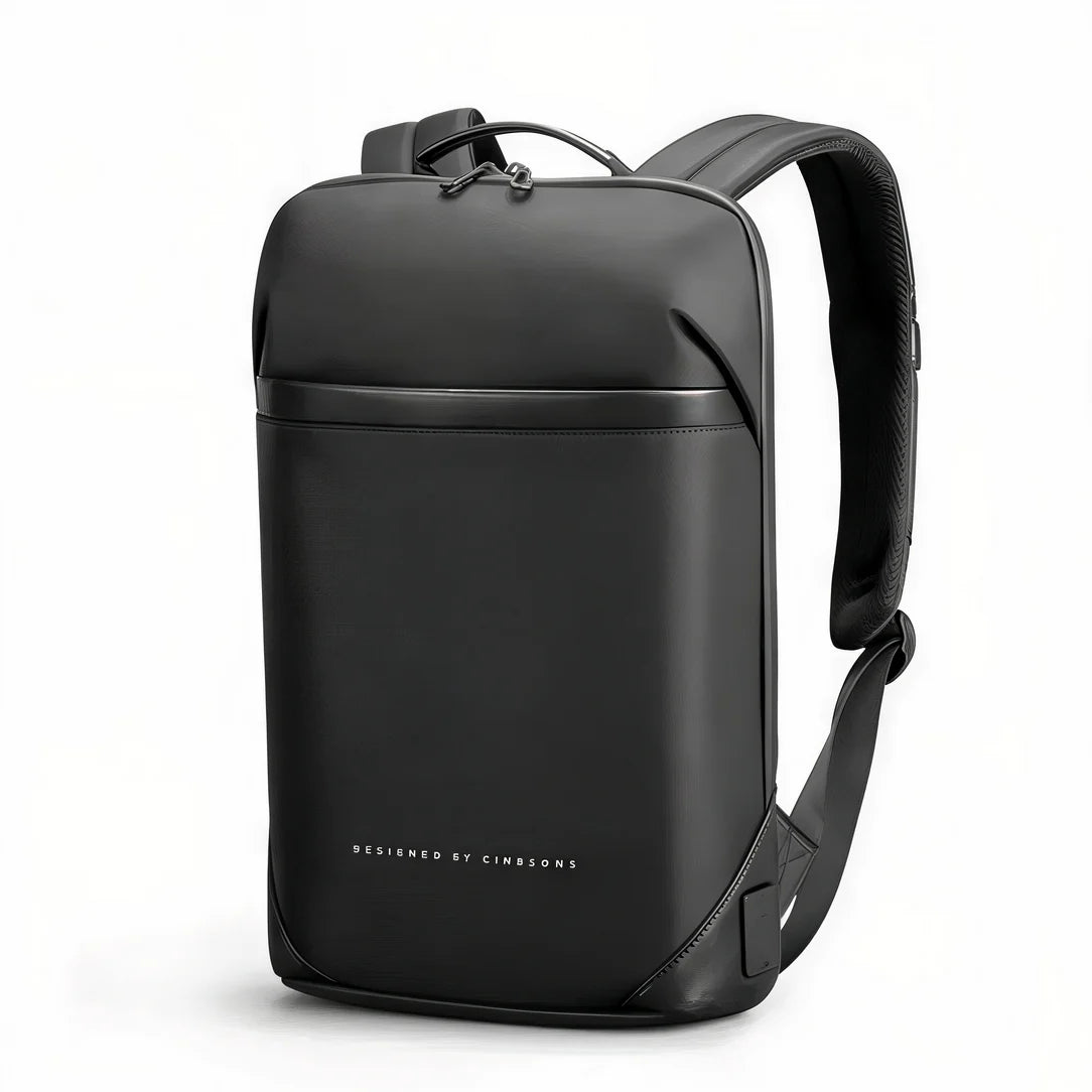 Sac à dos ordinateur ultra léger noir avec bretelles rembourrées et poignée supérieure