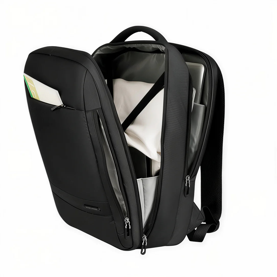 Sac à dos PC 15 pouces femme FifteenX ouvert, rangement pratique pour portable