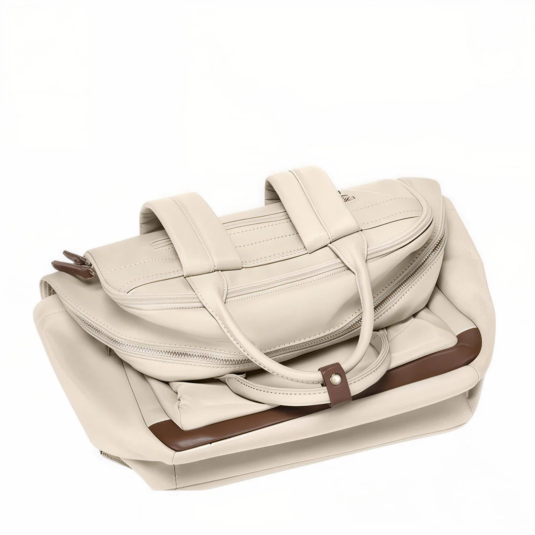 Sac à dos pratique femme Golf Femina avec beige cuir et trim marron élégant