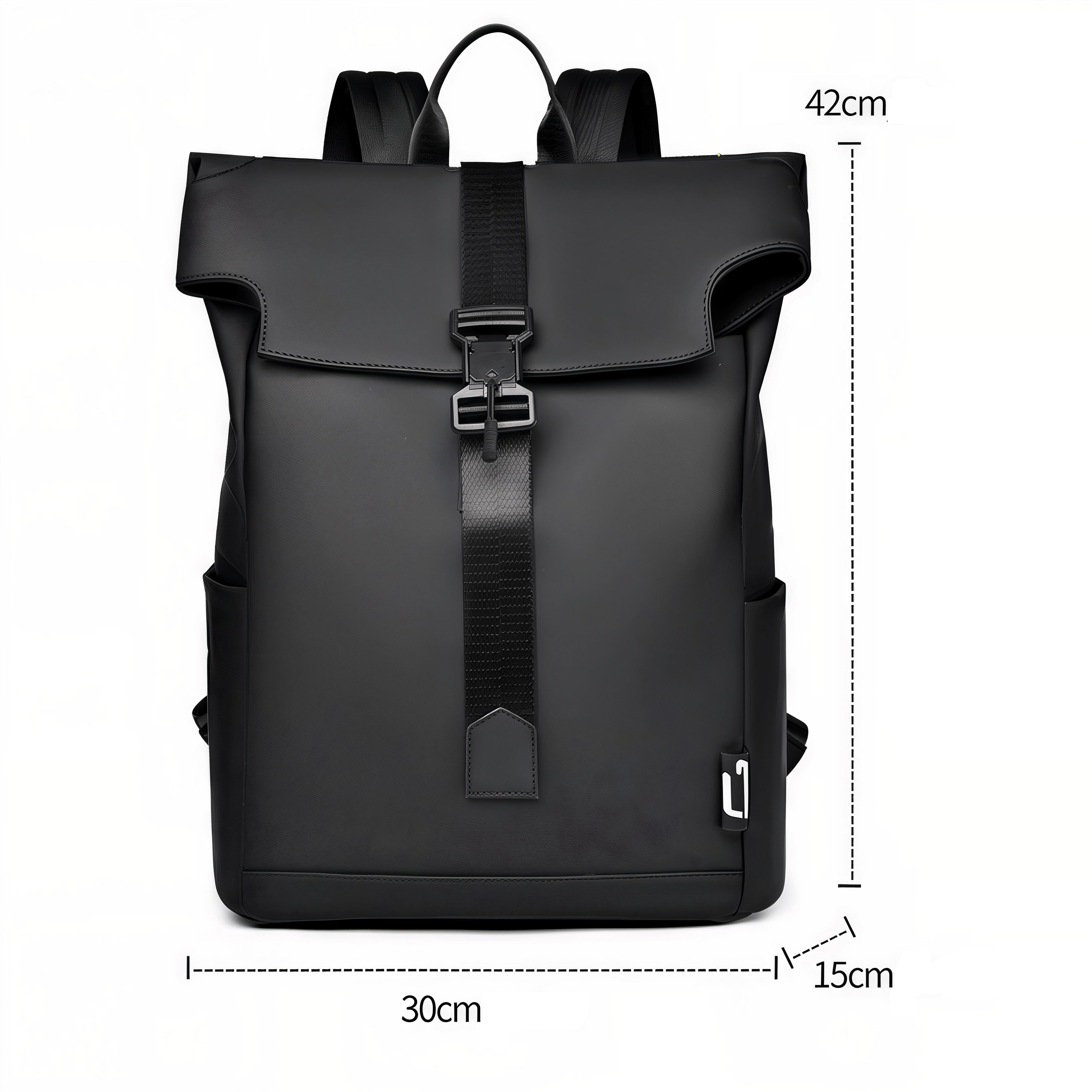 Sac à dos à rabat imperméable Norse avec fermeture à boucle en noir