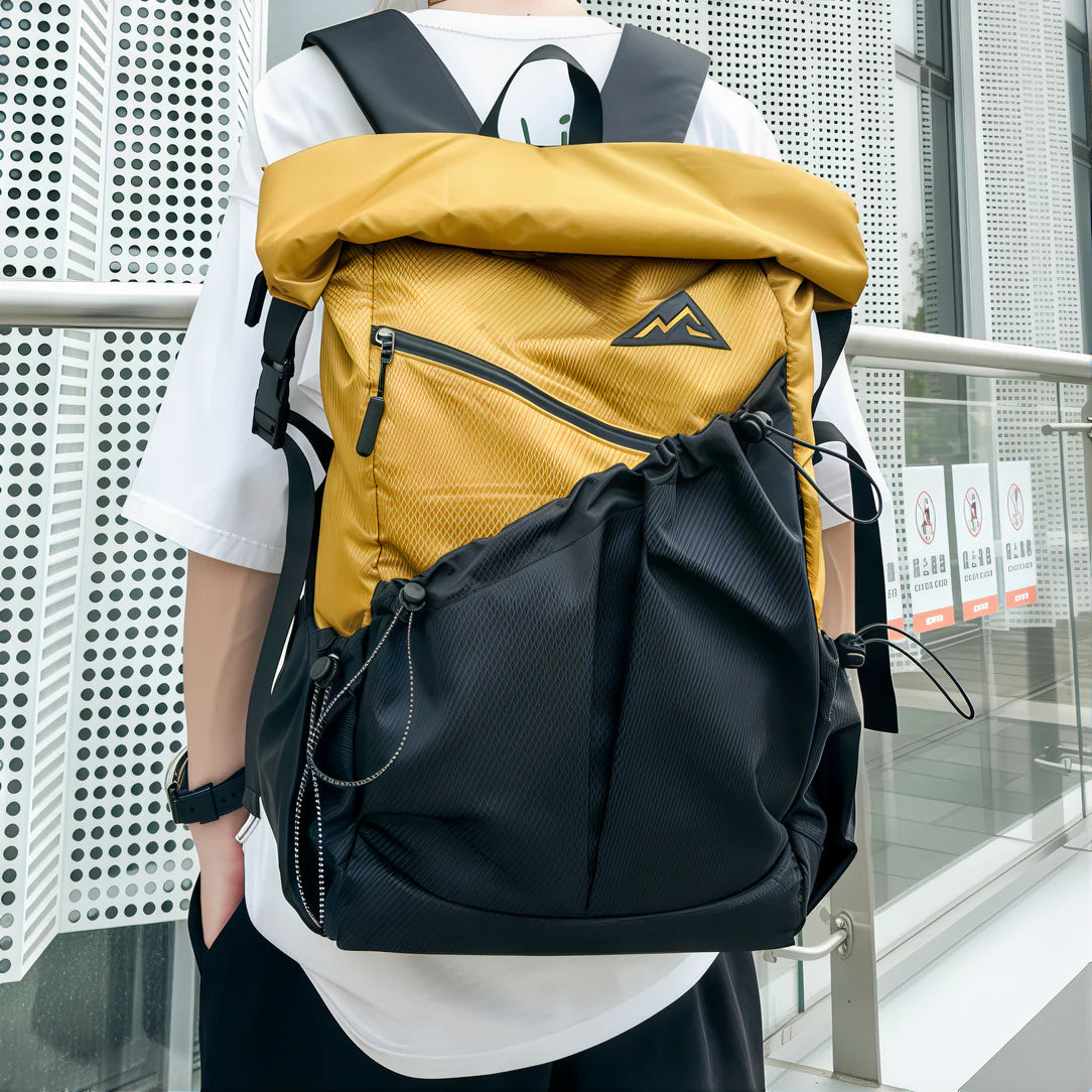 Sac à dos roll top de ville Xpac avec design deux tons et cordons de serrage