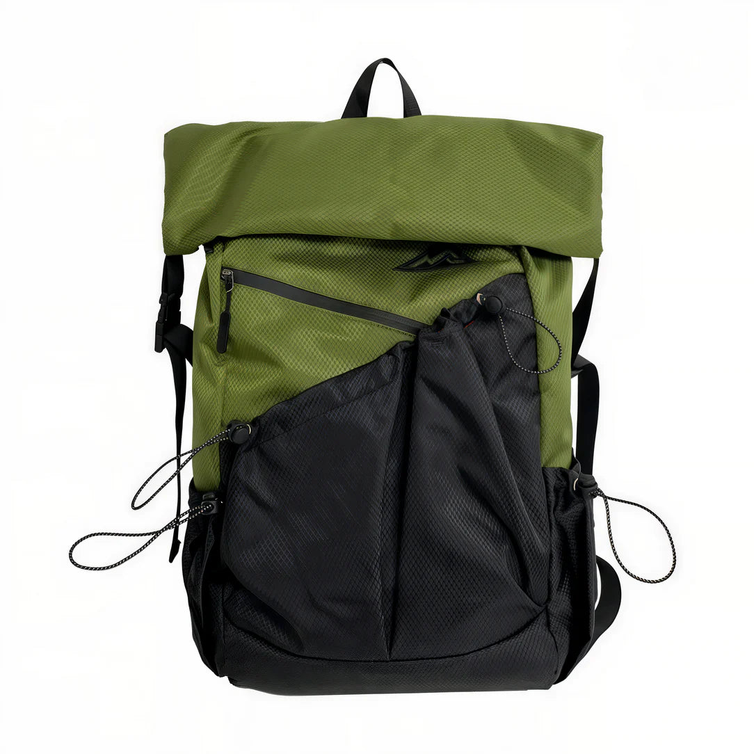 Sac à dos roll top de ville vert et noir en XPAC pour un style urbain durable