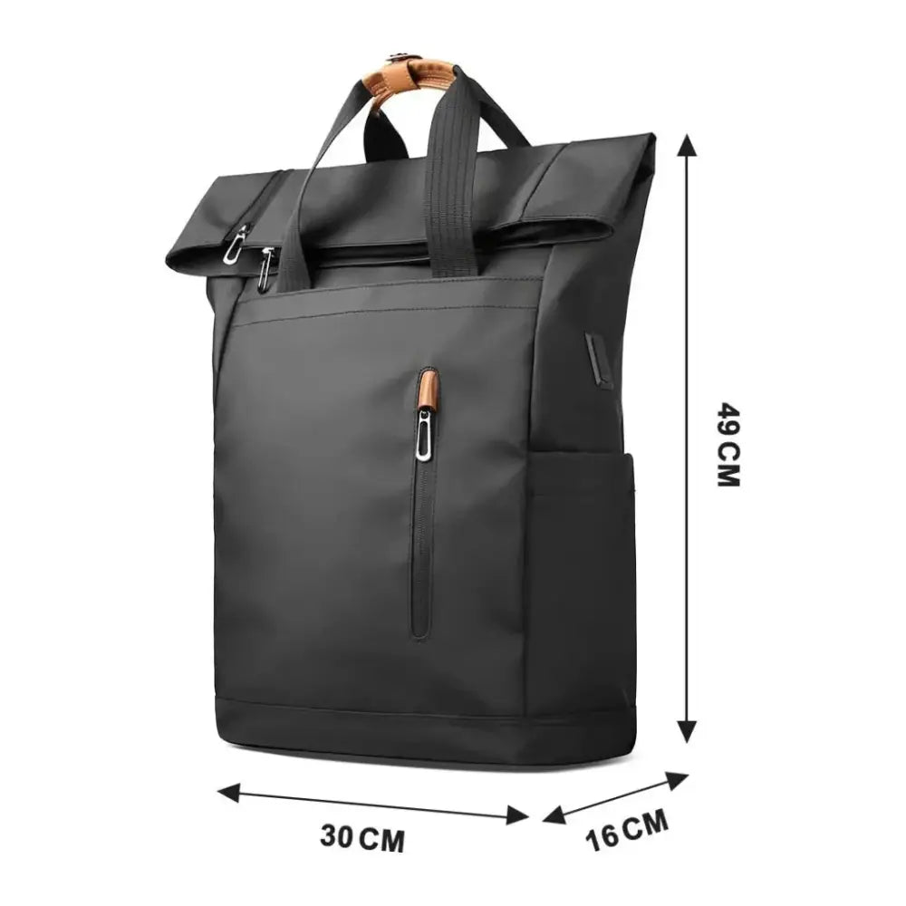 Sac à dos roll top homme Nero avec dimensions, style pratique et élégant pour homme