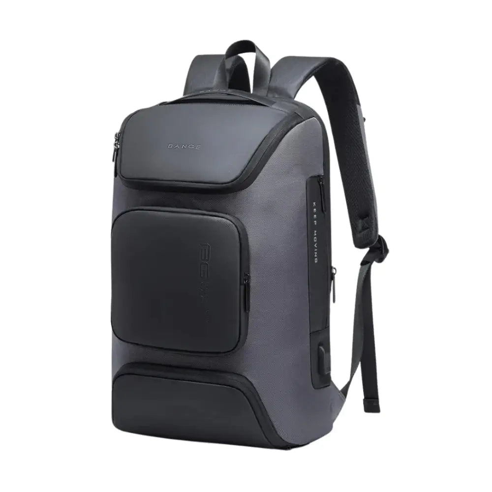 Sac à dos gris et noir.