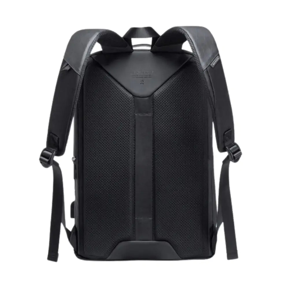 Sac à dos noir avec bretelles rembourrées.