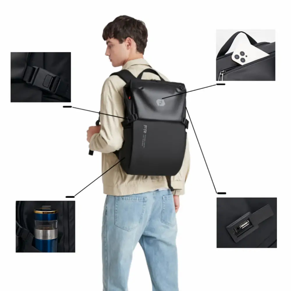 Sac à dos ville imperméable Hydra avec multiples fonctionnalités élégantes