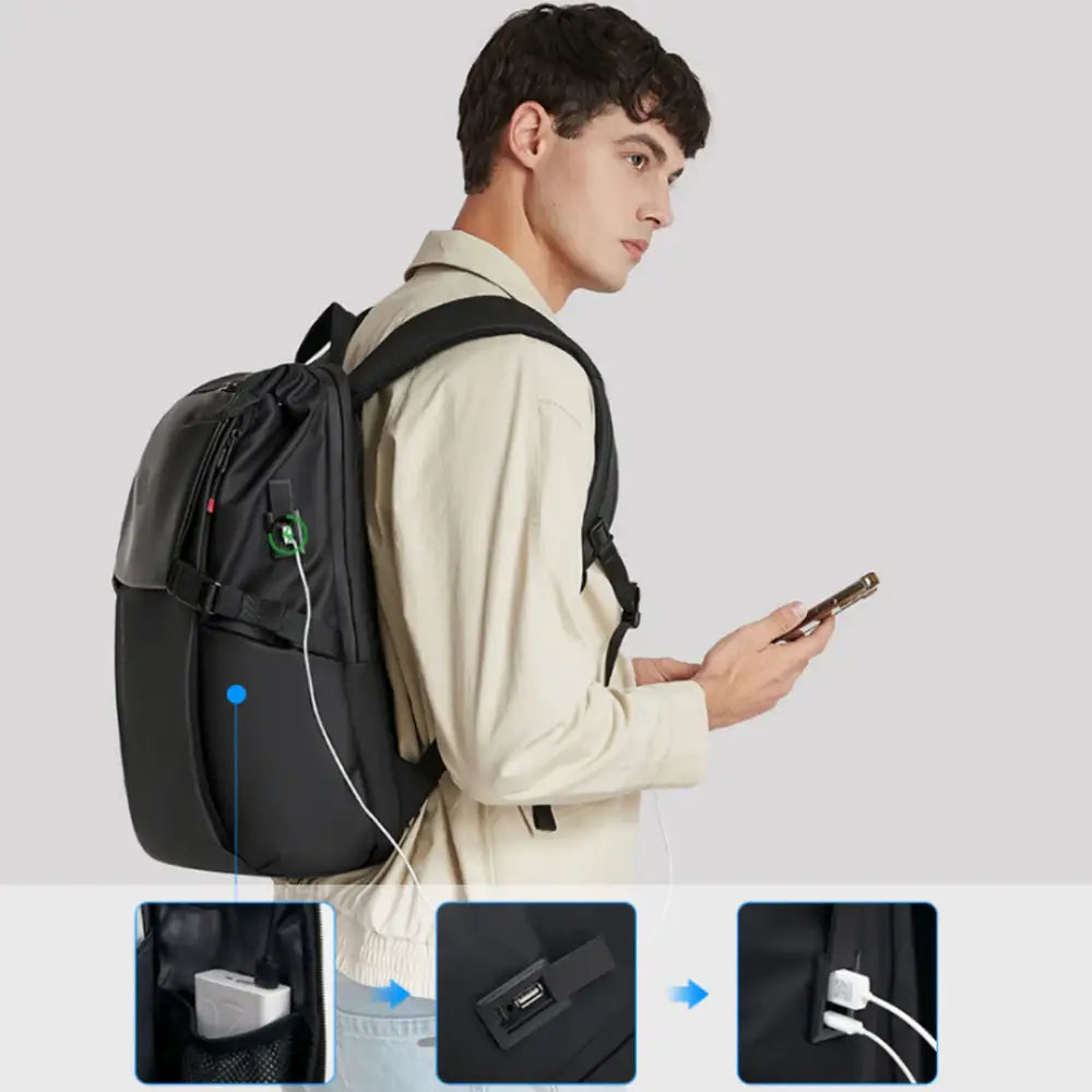 Sac à dos ville imperméable Hydra avec port USB de chargement intégré