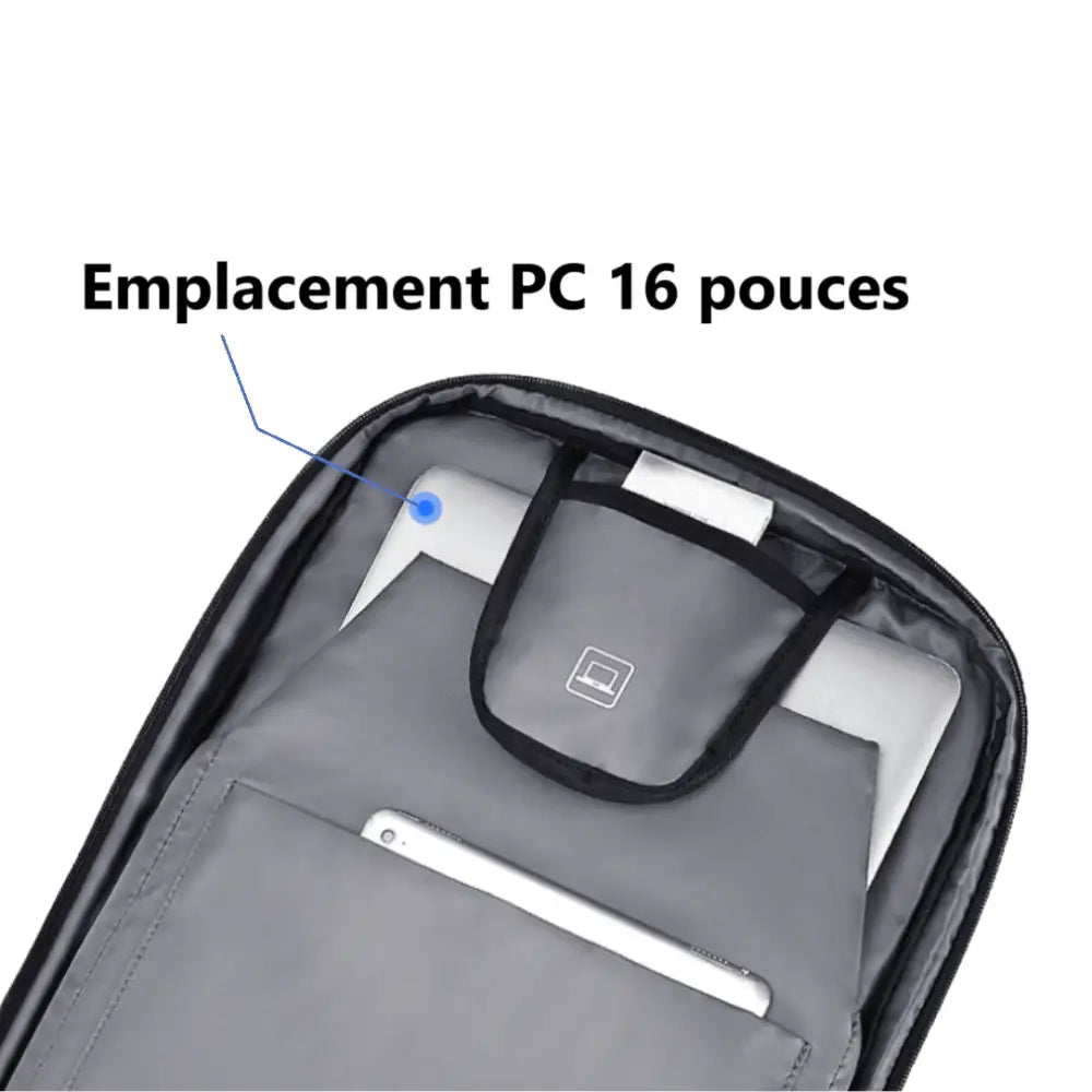 Sac à dos ville imperméable Hydra ouvert avec compartiments pour ordinateur et tablette