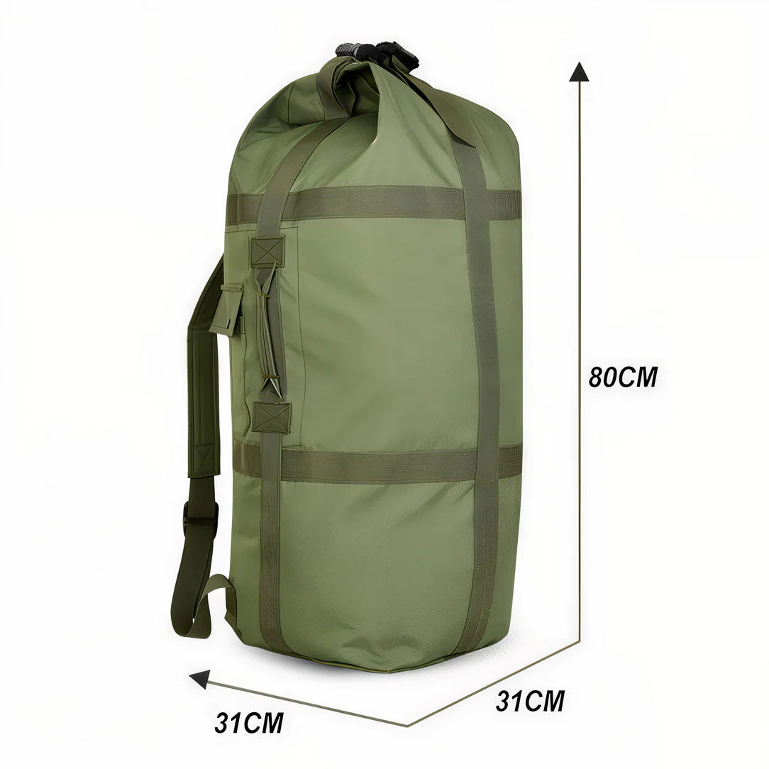 Sac à dos voyage 80l vert tactique, grand sac à dos robuste pour aventure