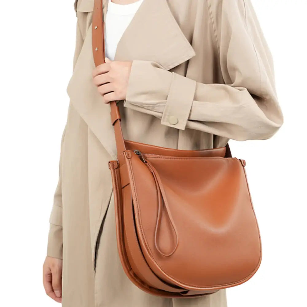 Sac à main chic en cuir brun pour un style élégant et tendance