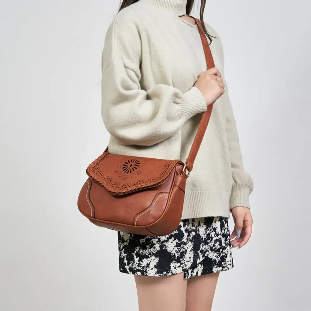 Sac à main cuir vintage en brun, élégant sac à main en main cuir rustique