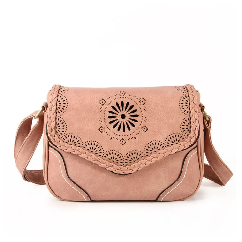 Sac à main cuir vintage rose, élégant sac à main en main cuir pour femme