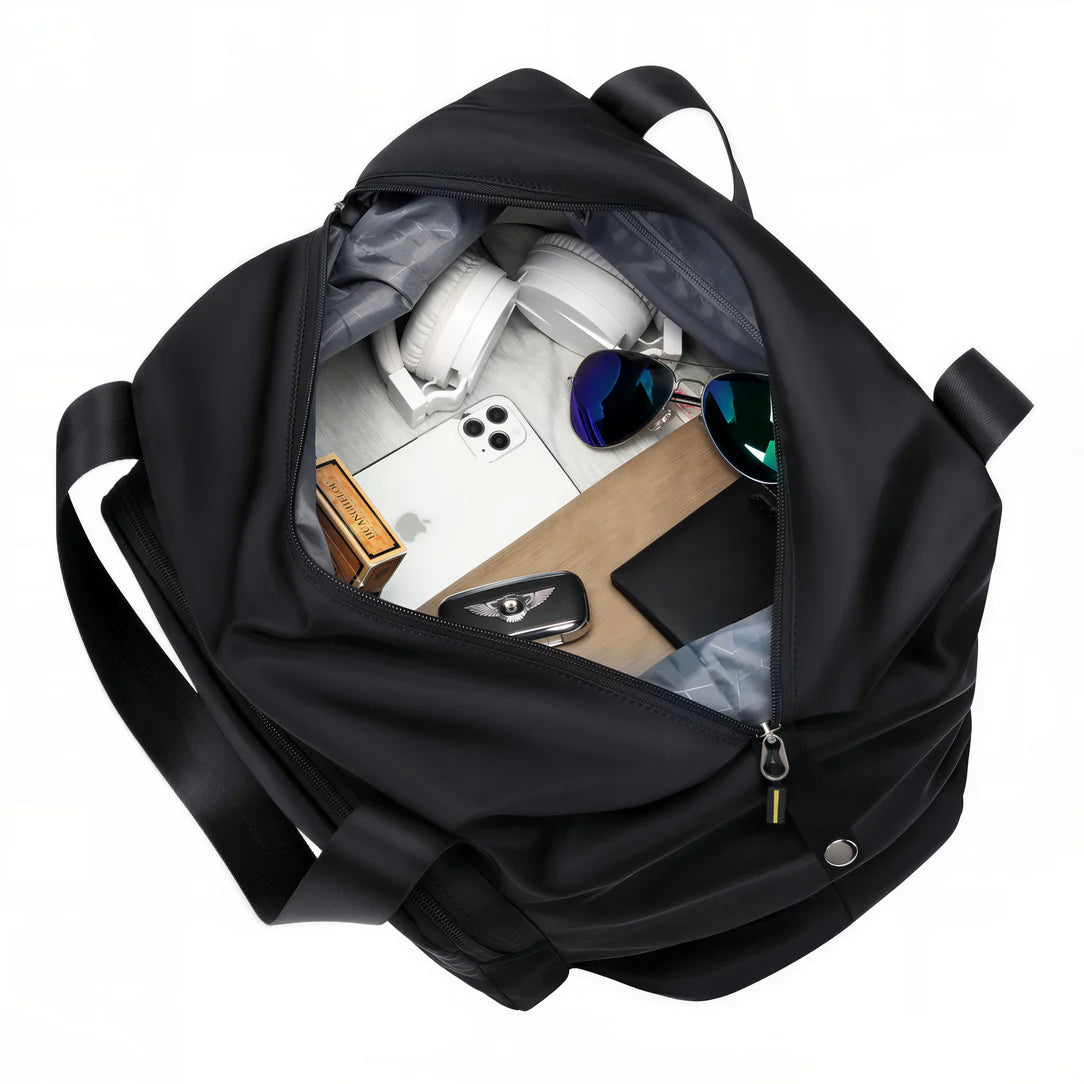 Sac à main de voyage Valmir ouvert black duffel bag pour femmes et hommes
