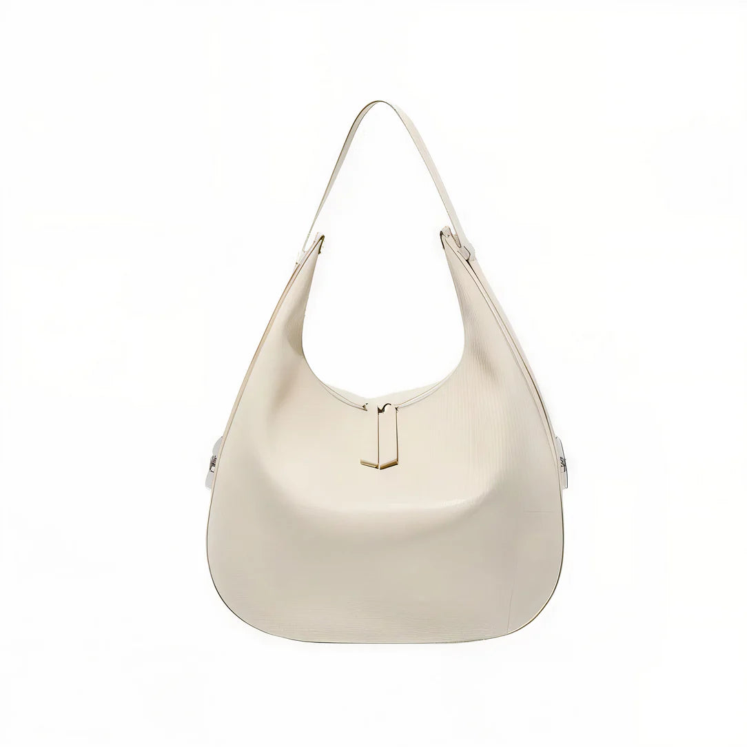 Sac à main demi lune en cuir crème pour main demi lune élégant et tendance