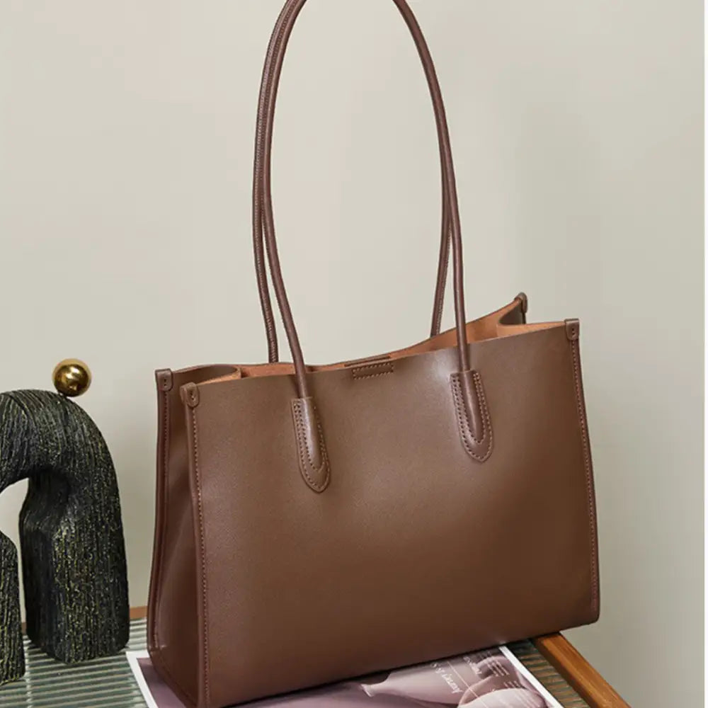 Sac à main d’été en cuir marron, sac à main stylé pour la saison estivale
