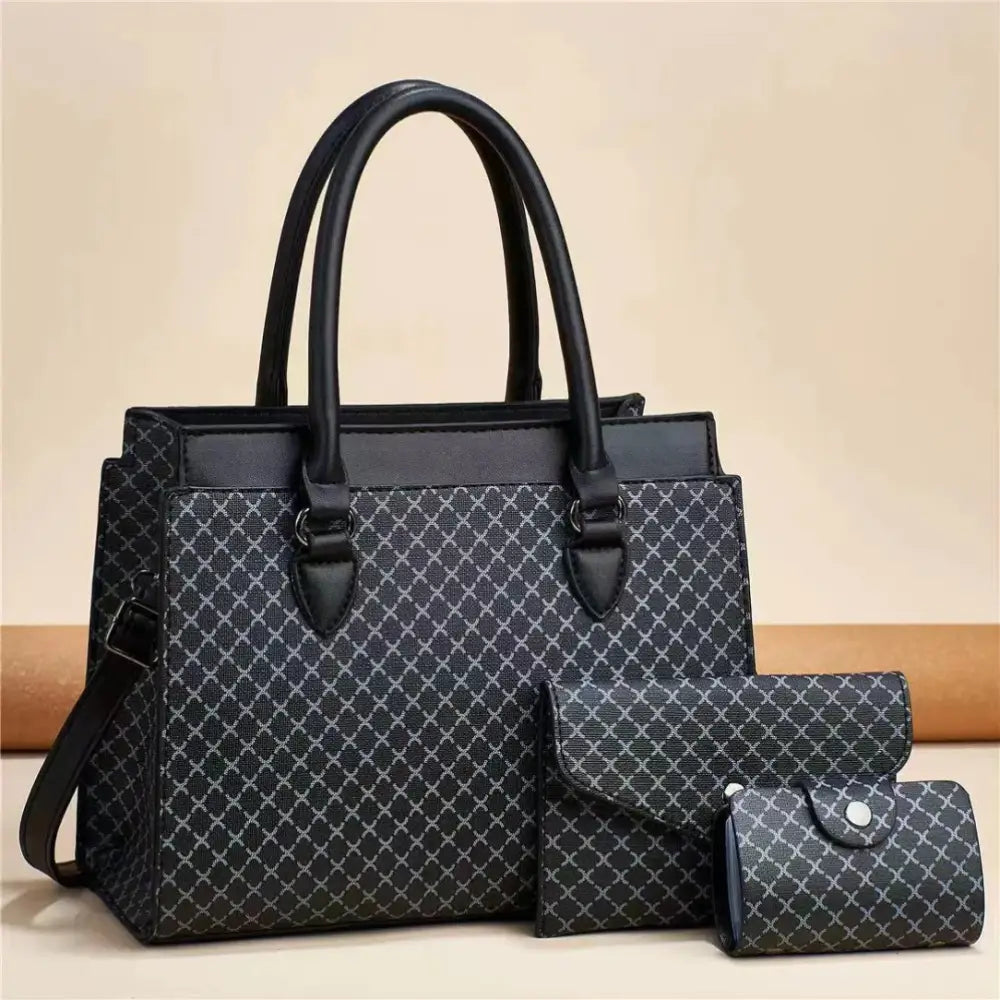 Sac à main élégant avec motif noir, parfait pour un style main élégant