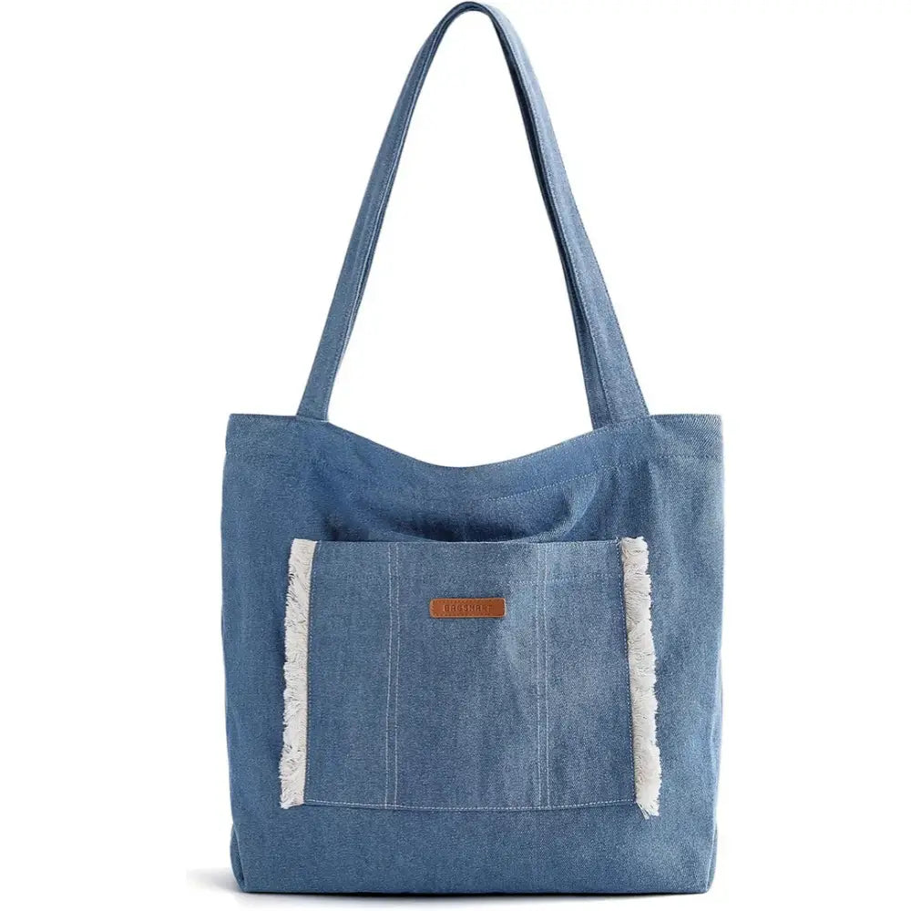 Sac à main en jean bleu, tote bag en denim pour un style casual et tendance