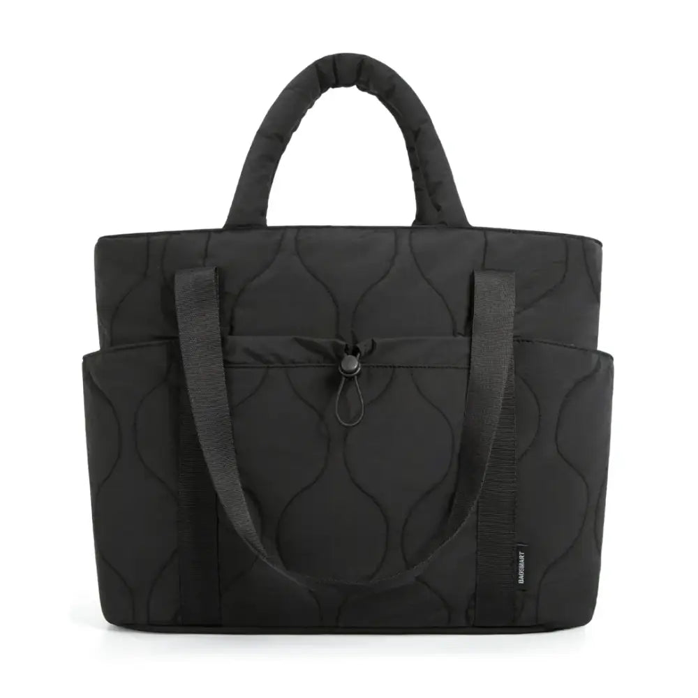 Sac à main en tissu matelassé gonflant Bella avec beschiquet noir