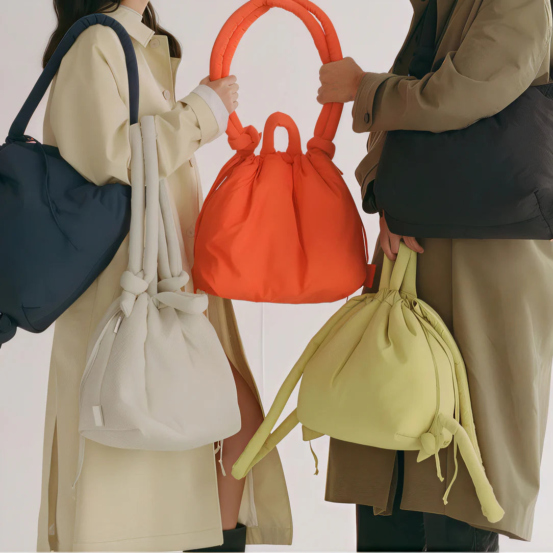 Sac à main modulair avec sacs à main colorés et gonflés à cordon drawstring