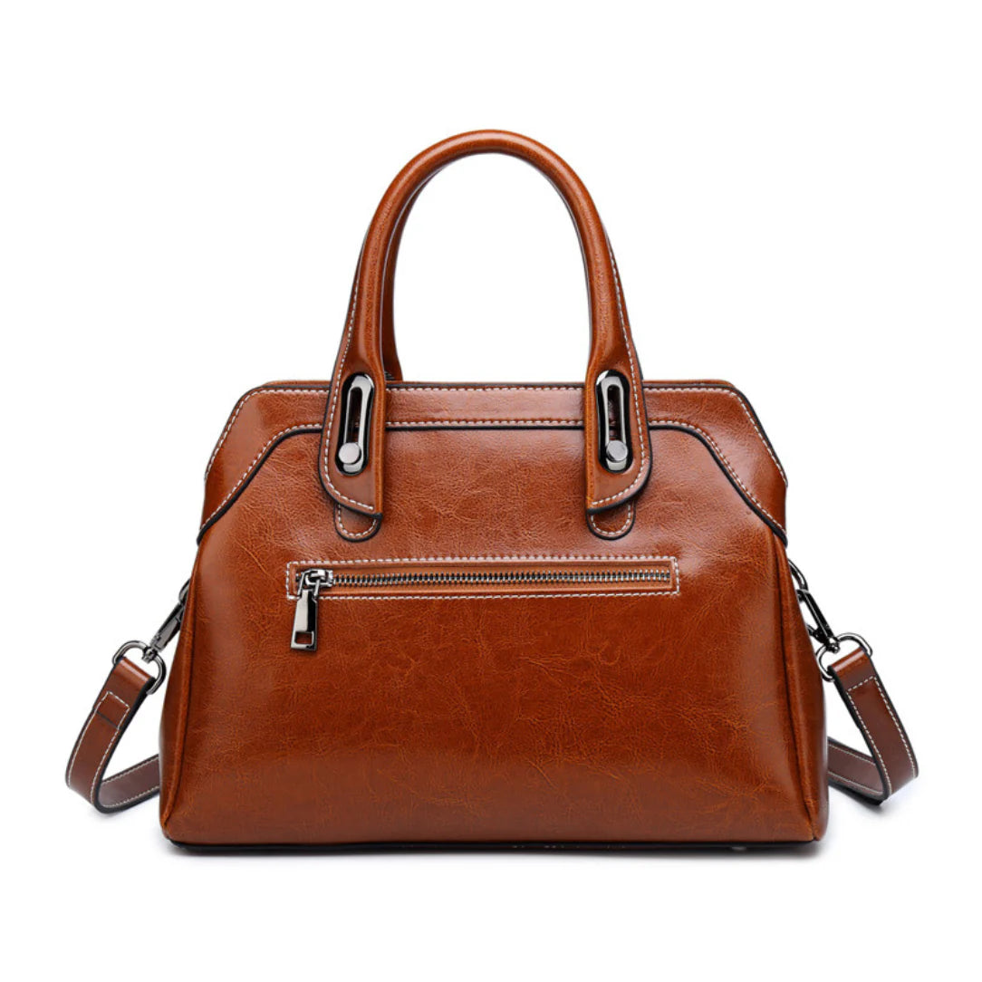 Sac à main femme en cuir premium Elénor avec poignées hautes et bandoulière