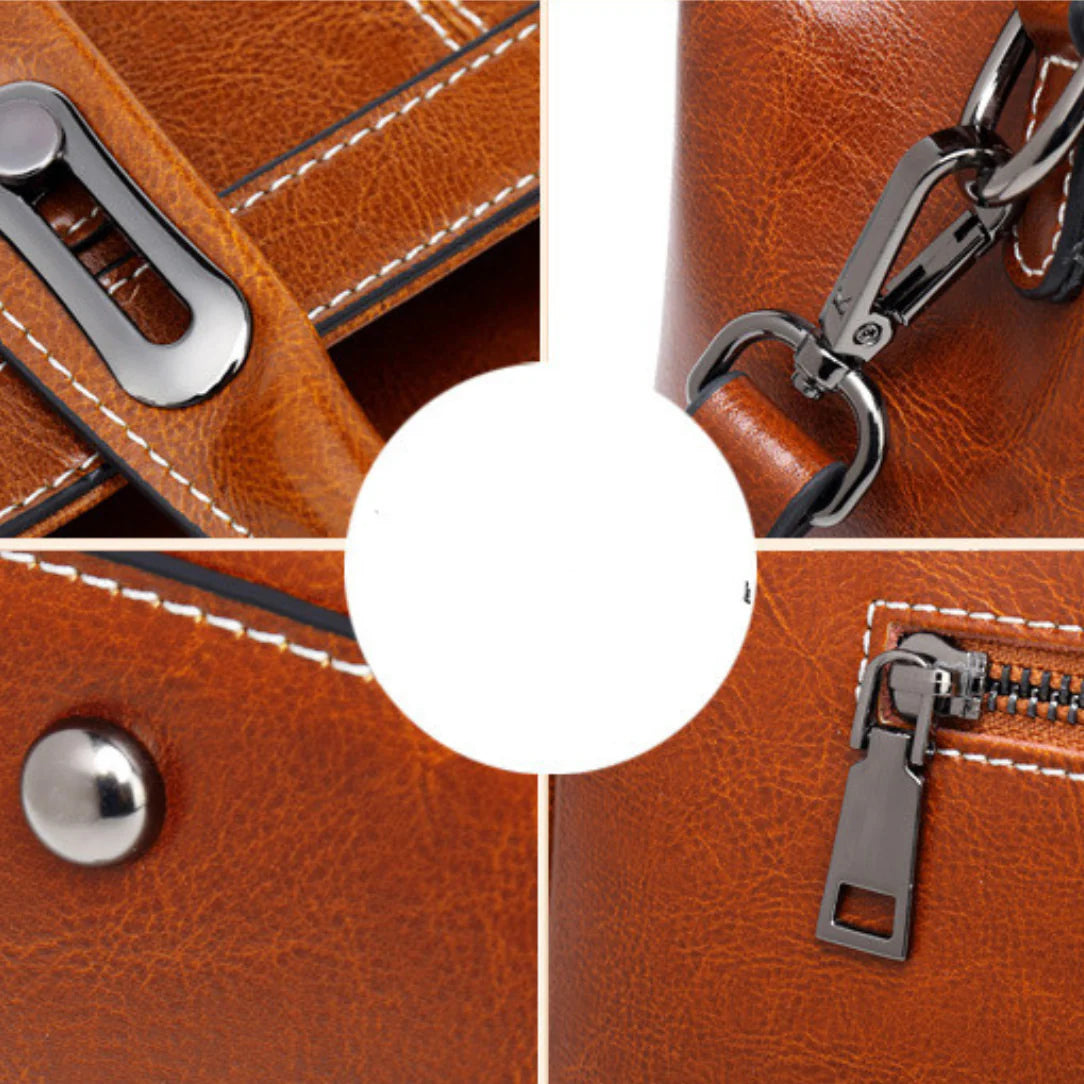Détails du sac à main en cuir premium femme Elénor, élégant et sophistiqué