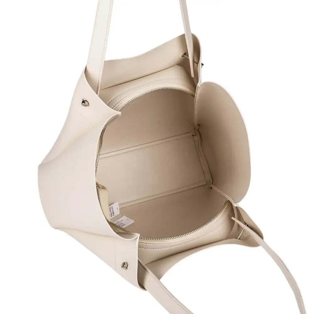 Sac à main fourre tout en cuir souple couleur off-white pour femme Milo