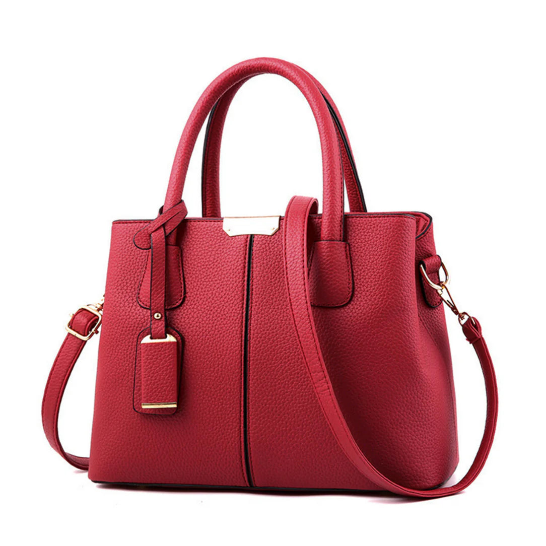 Sac à main minimaliste en cuir rouge effet cuir oxanne