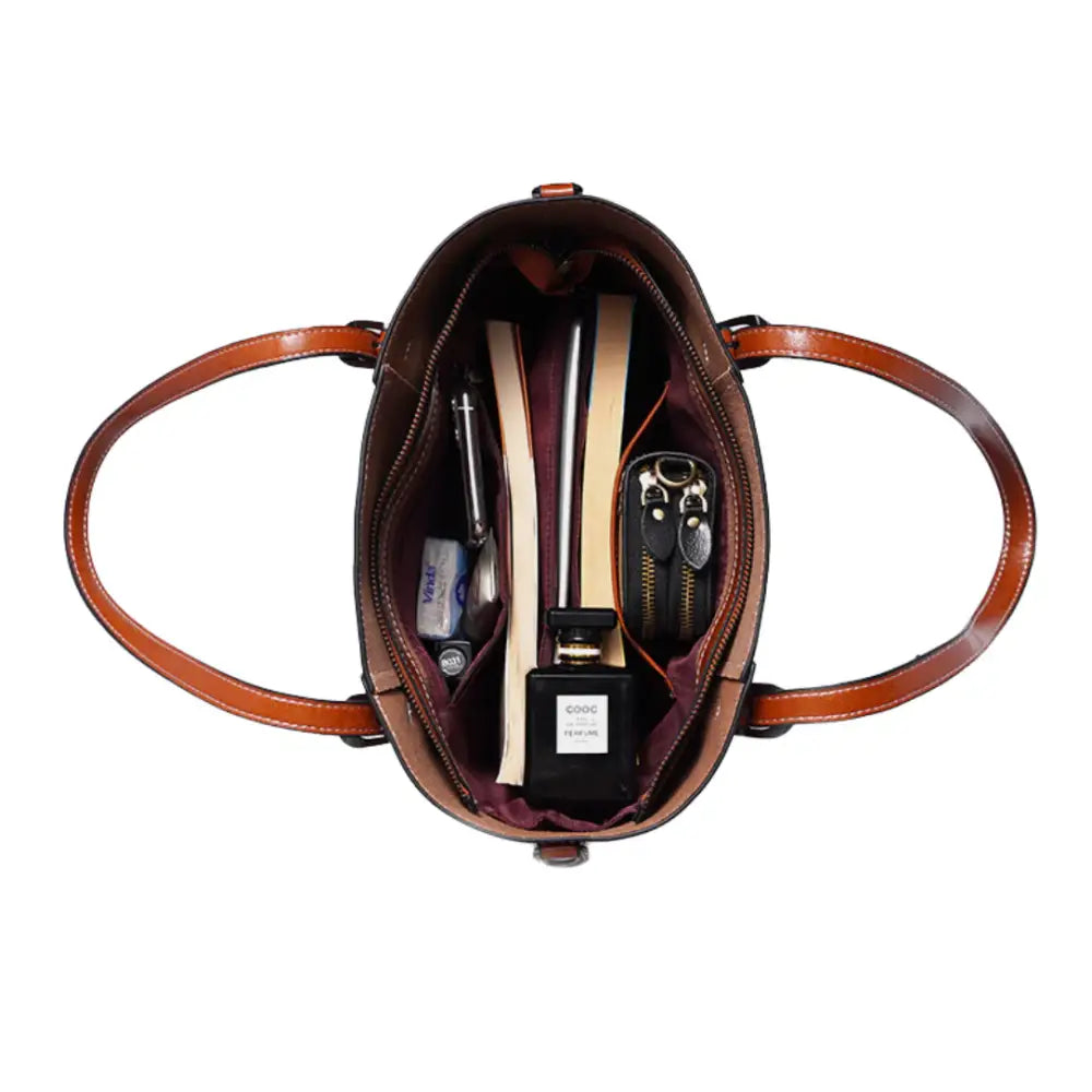 Sac à main en cuir porté épaule pour bureau ou sorties, style élégant et pratique