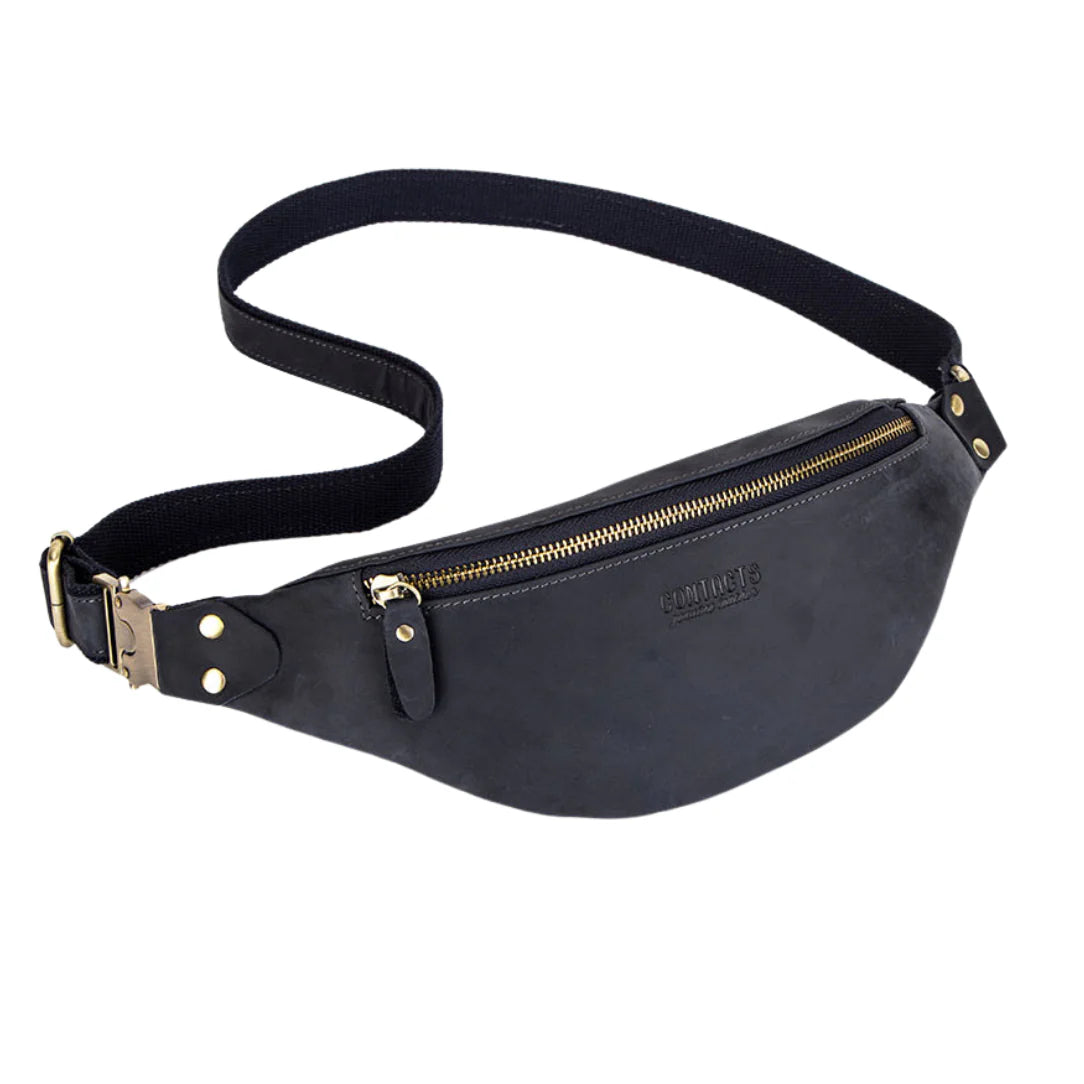 Sac banane cuir homme luxe avec dragonne réglable, style tendance et élégant