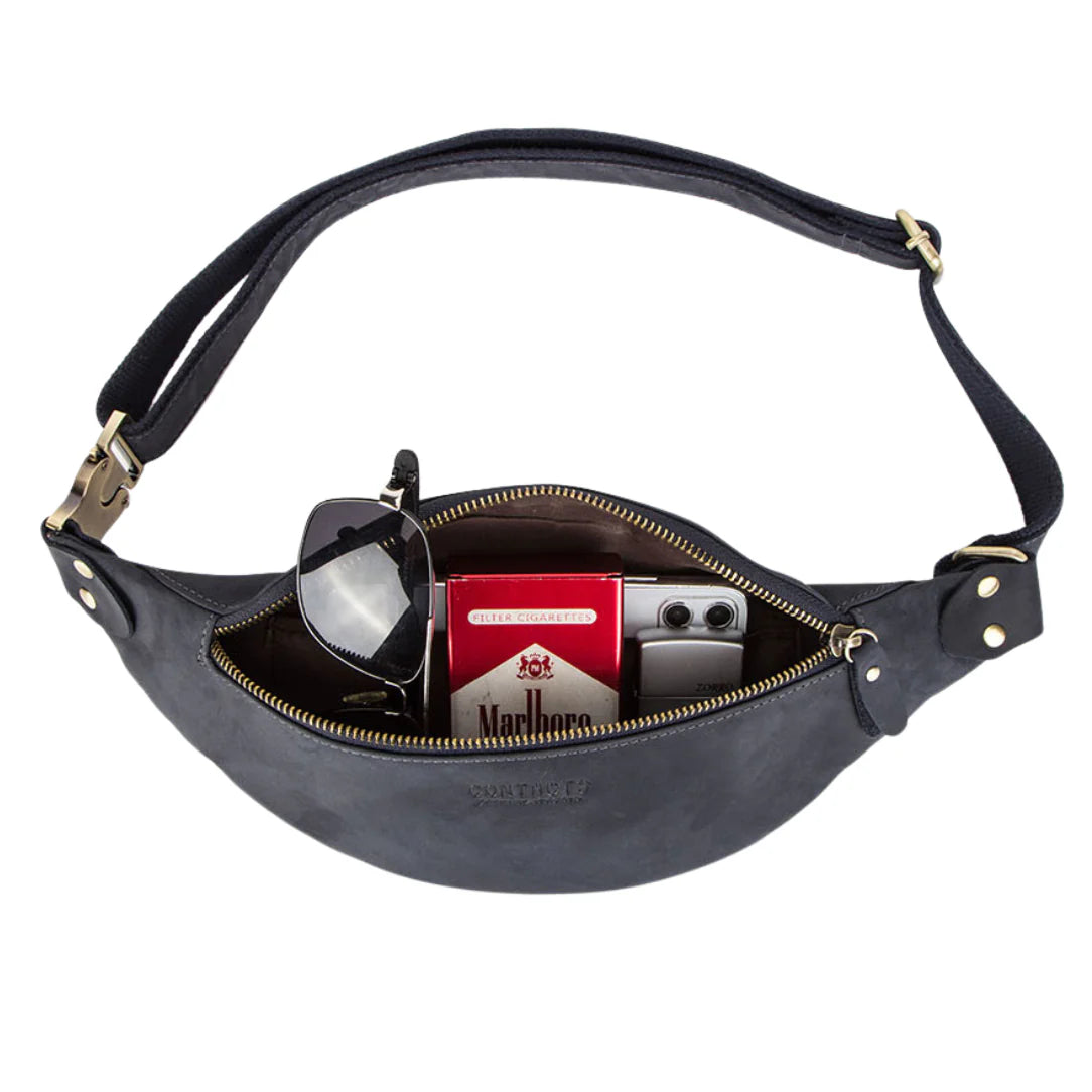 Sac banane cuir homme luxe avec contenu, style élégant sac banane cuir