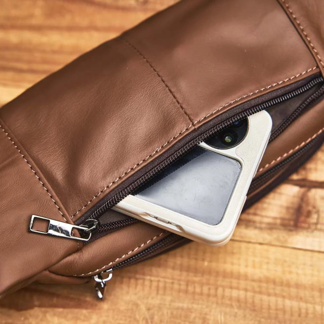 Sac banane cuir pour homme Gus avec téléphone, style pratique et élégant